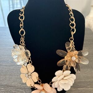Floral Gold and Cream Necklace